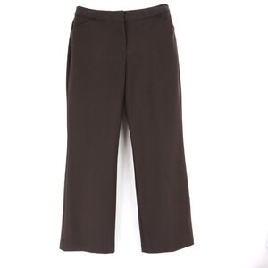 Nicole Miller Flared Dress Pants Womens‎ Sz 6 Brown Polyester Blend Faux Pockets